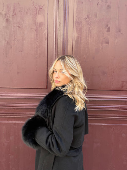 Cashmere Coat long à franges