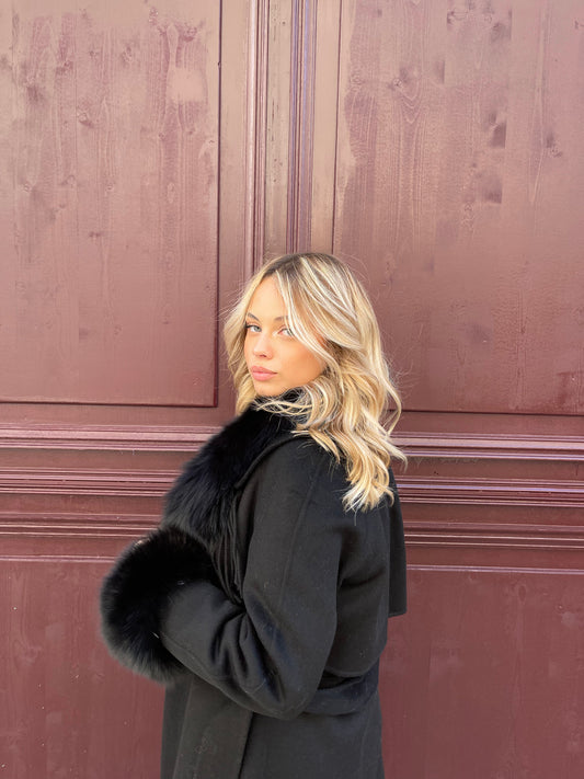 Cashmere Coat long à franges